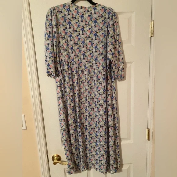 NWT Boden Light Blue Floral Print Women's Dress Size 6R - Picture 7 of 8